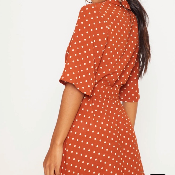 PrettyLittleThing Polka Dot Tea Dress - Picture 5 of 6